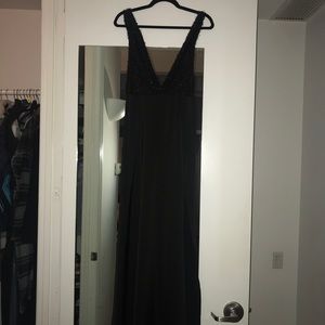 Zara Black Deep V Evening Gown, Size 2